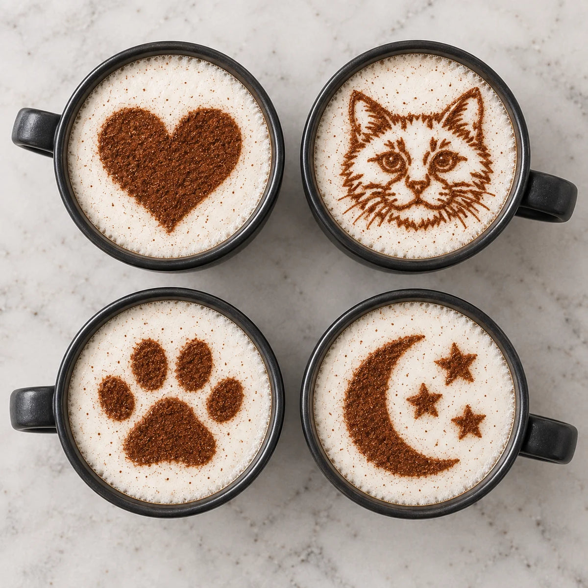 BeanPrint Coffee Photo Printer + 12 Stencil Set