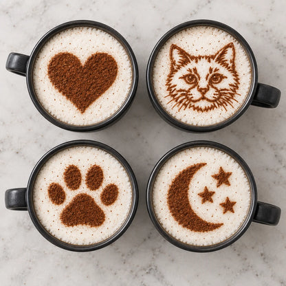 BeanPrint Coffee Photo Printer + 12 Stencil Set